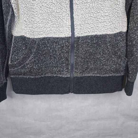 Toad & Co Wildwood Sherpa Hoodie Women's Med Gray Heather & Charcoal Wool Jacket - Picture 4 of 16